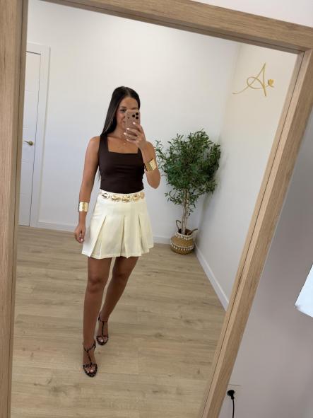 Falda/Pantalón Pliegues Cruda [1]