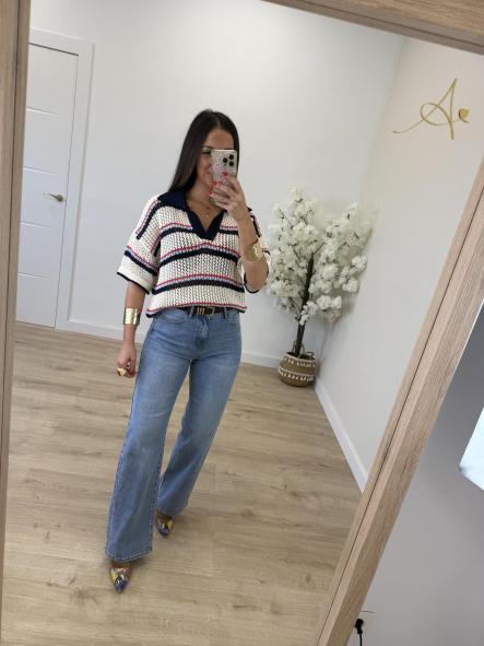 Polo Crochet Marino [1]