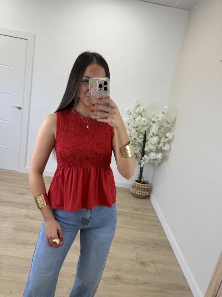 Top Fruncido Rojo