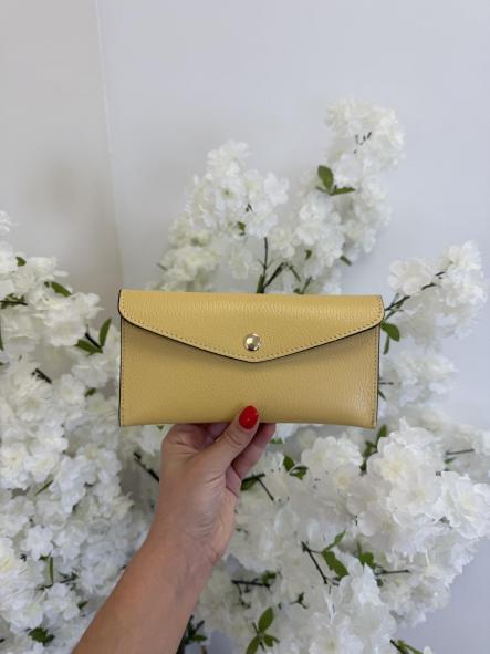 Cartera 100% Piel Amarilla