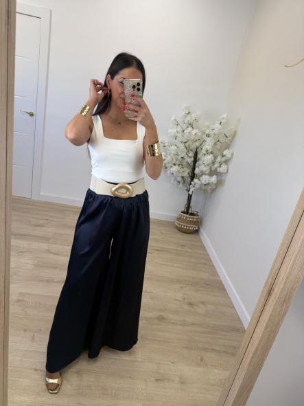 Pantalón Sedoso Marino