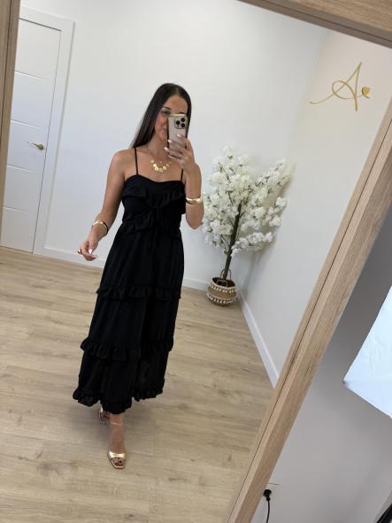Vestido Volantitos Negro  [2]