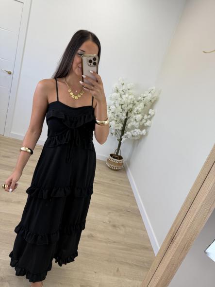 Vestido Volantitos Negro  [1]