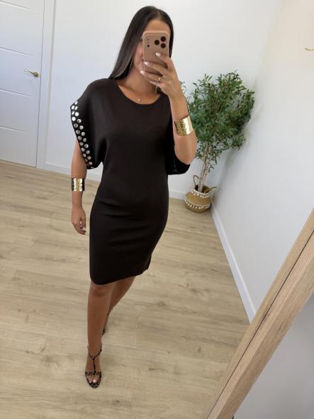 Vestido Tachas Chocolate [4]
