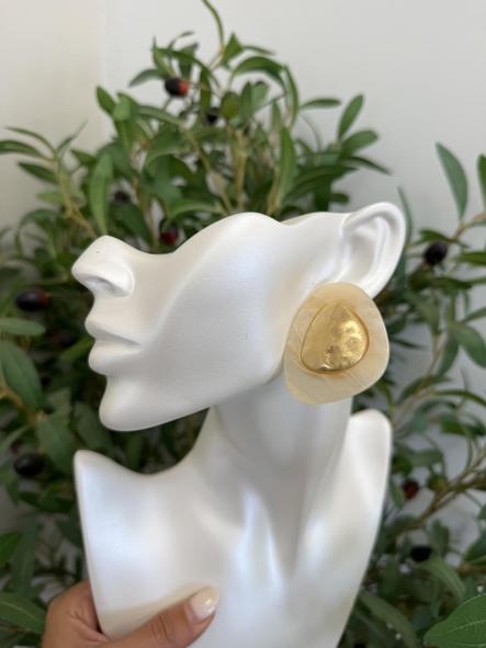 Pendiente Ladilla Beige