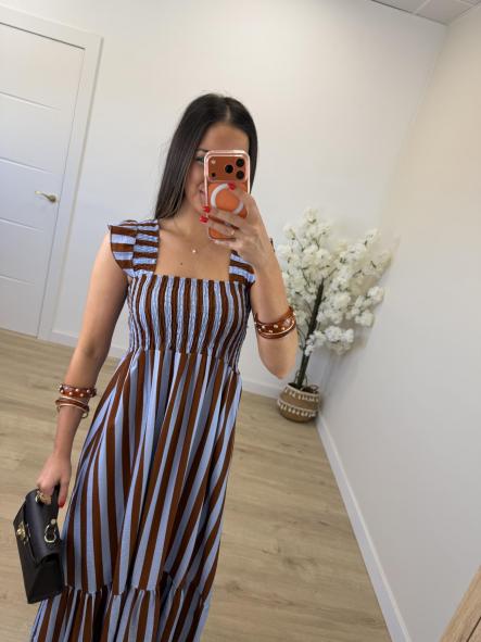 Vestido Baby Celeste y Chocolate [1]