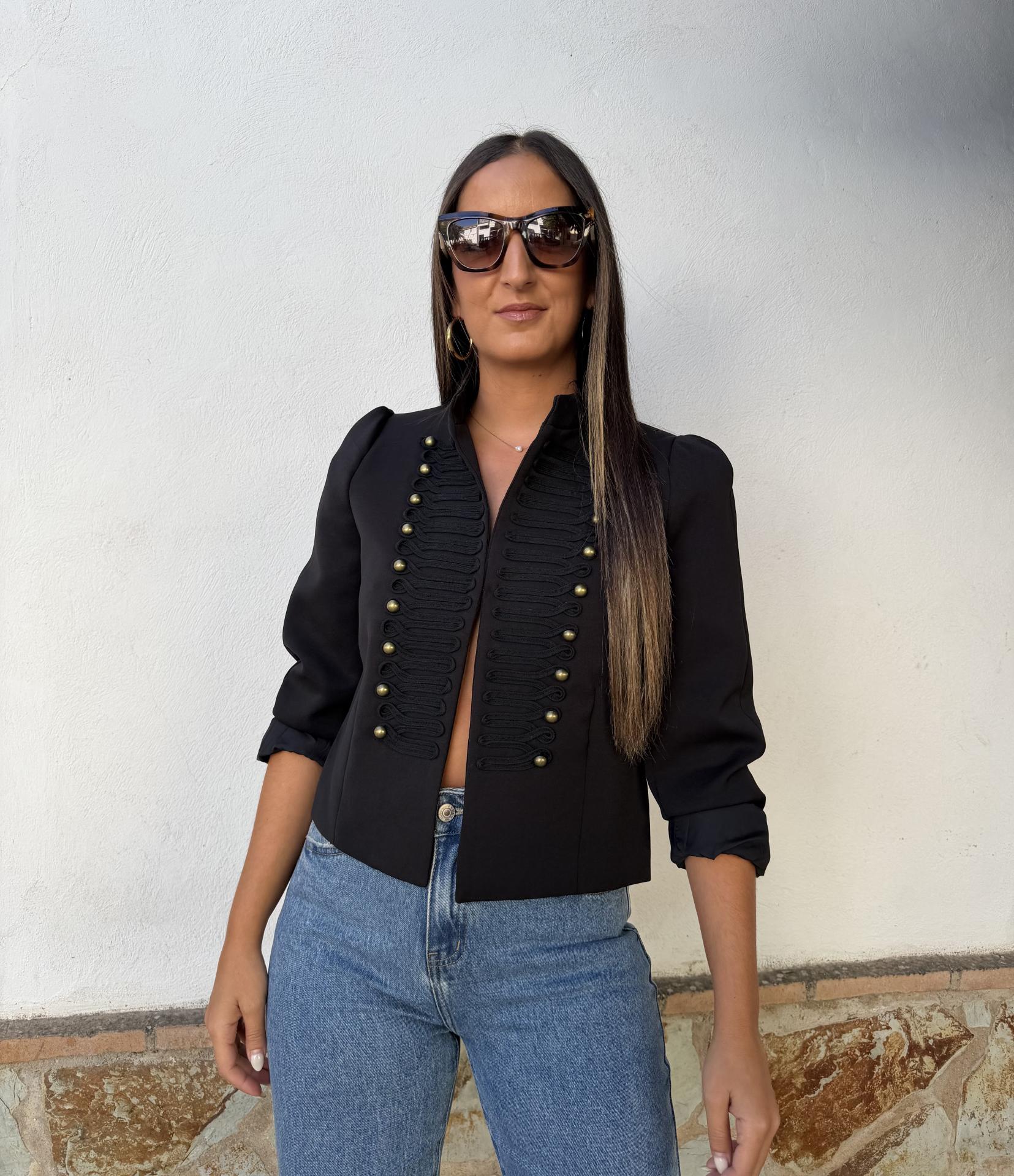 Chaqueta Militar Negra