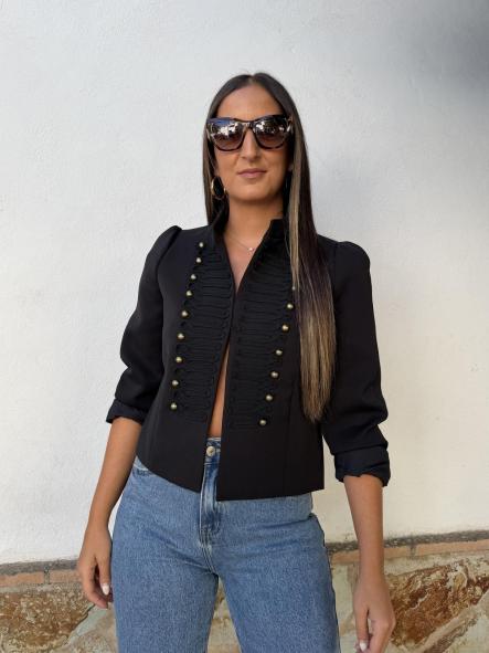 Chaqueta Militar Negra