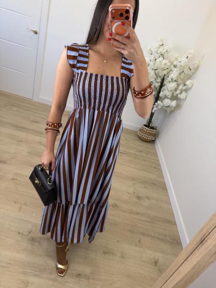Vestido Baby Celeste y Chocolate [2]