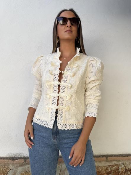 Camisa Encaje Beige