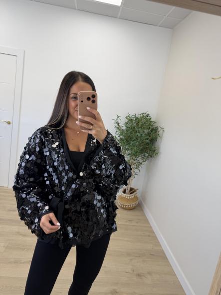 Chaqueta Lentejuelas Negra [0]