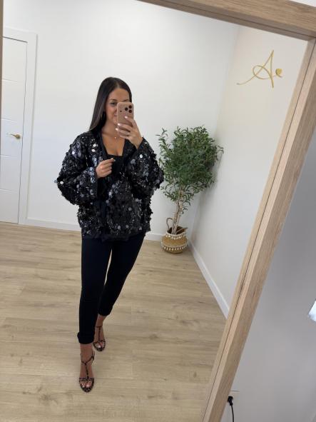 Chaqueta Lentejuelas Negra [1]