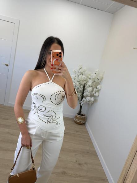 Top Tachas Blanco [0]
