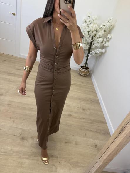 Vestido Chocolate Fruncido [1]