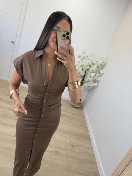 Vestido Chocolate Fruncido [2]