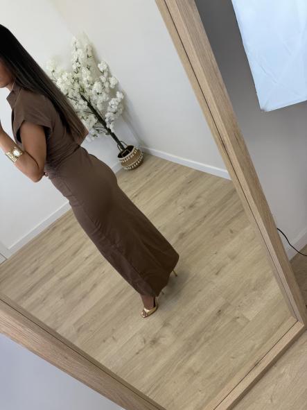 Vestido Chocolate Fruncido [3]