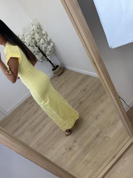 Vestido Amarillo Fruncido [5]