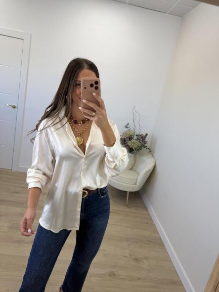Camisa Satén Beige [0]