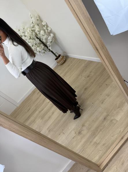 Falda Plisada Ante Chocolate [4]