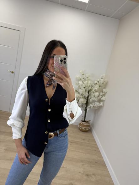 Chaleco Punto Marino