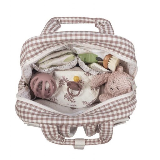 BOLSO MOCHILA PRALINÈ VICHY MOKA WALKINGMUM [2]