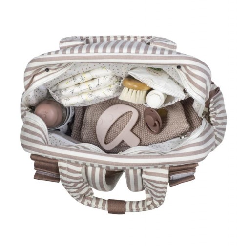 BOLSO MOCHILA PRALINÈ RAYAS MOKA WALKINGMUM [2]