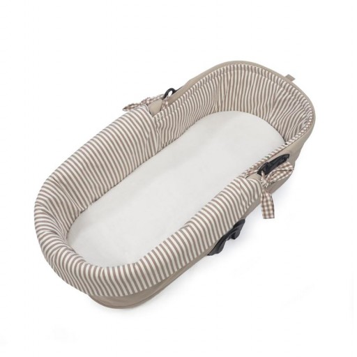 CUBRE CUCO REVERSIBLE VICHY RAYAS MOKA WALKINGMUM [2]