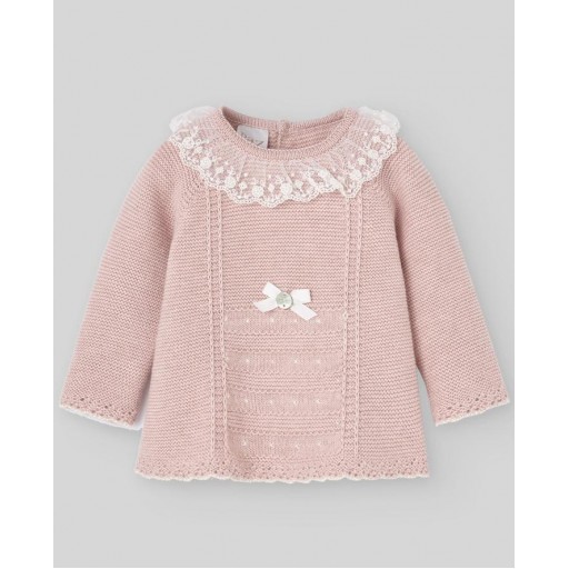 CONJUNTO JUBON Y POLAINA HADAS ROSA TALLA 1 MES PAZ RODRIGUEZ