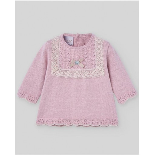 CONJUNTO JUBON  Y POLAINA ALG/CASH A/J PASCUA ROSA TALLA 1MES PAZ RODRIGUEZ [0]