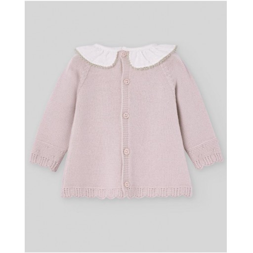 CONJUNTO JUBON Y POLAINA NIÑA ERIZOS MALVA TALLA 1 MES PAZ RODRIGUEZ [3]