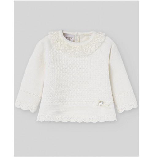 CONJUNTO JUBON Y POLAINA M/L NIÑA PAZ OI 25-26 TALLA 1MES CRUDO PAZ RODRIGUEZ [0]