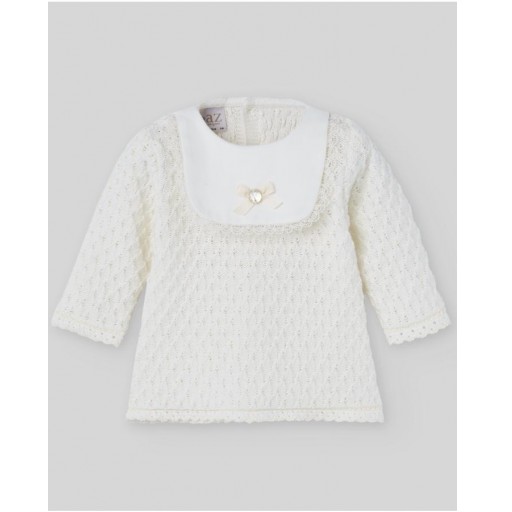CONJUNTO JUBON Y POLAINA ALG/CASH NIÑA PONY CRUDO TALLA 1 MES PAZ RODRIGUEZ [0]