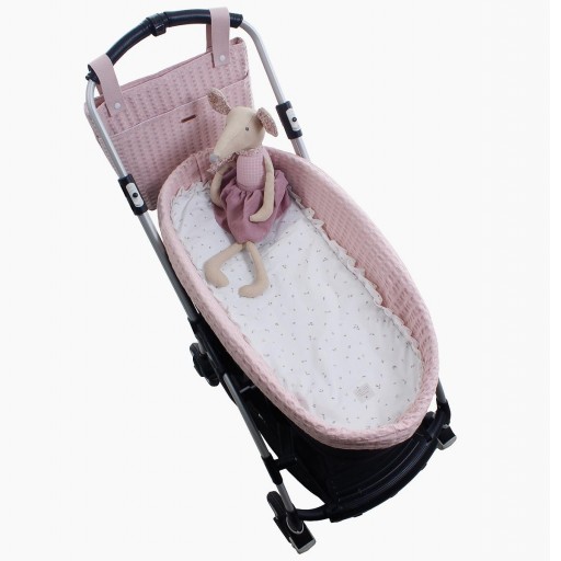 PACK BAJERA CAPAZO Y MUSELINA RENATA ROSA UZTURRE