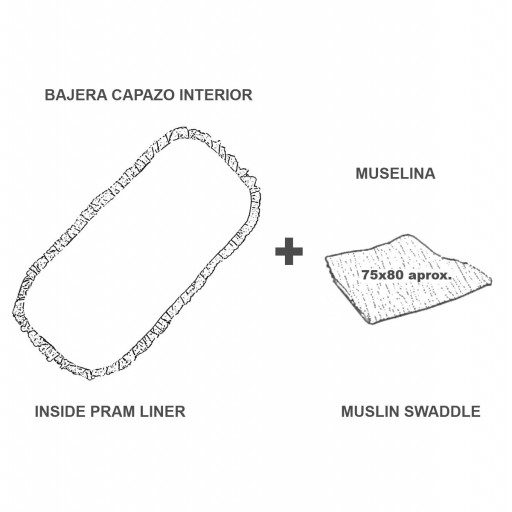 PACK BAJERA CAPAZO Y MUSELINA RENATA ROSA UZTURRE [2]