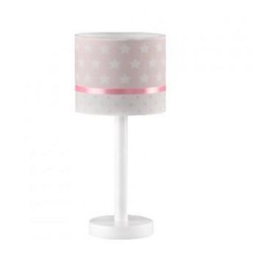 ​Lámpara de sobremesa infantil Estrellas en Rosa y Blanco Anperbar