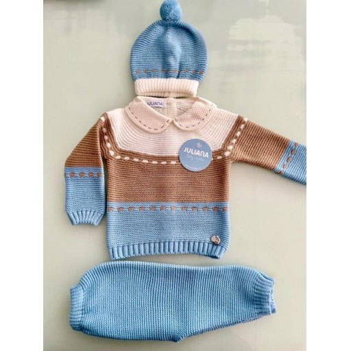 CONJUNTO RAYAS AZUL CAMEL JULIANA INVIERNO [0]