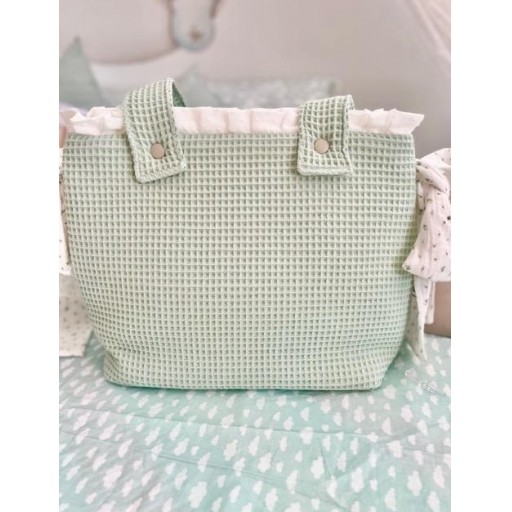 BOLSO  CARRO GOFRE VERDE PLUMETI