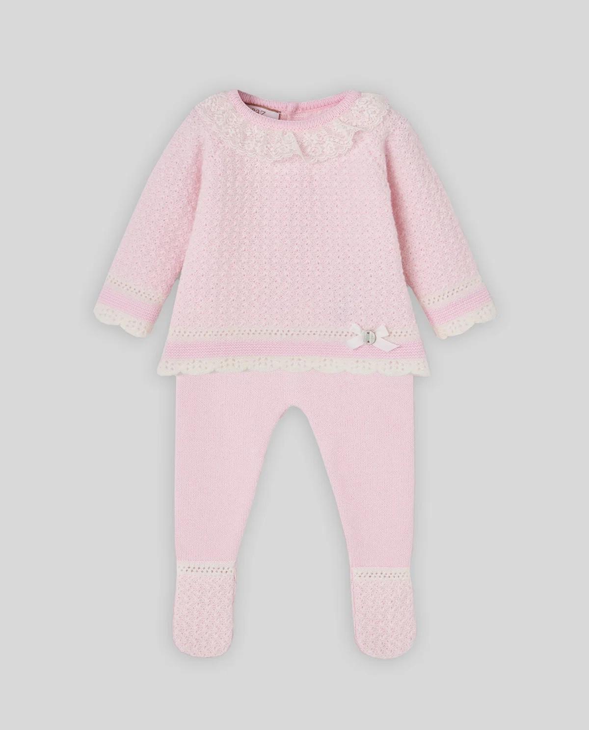 CONJUNTO JUBON Y POLAINA NAI ROSA TALLA 1MES PAZ RODRIGUEZ