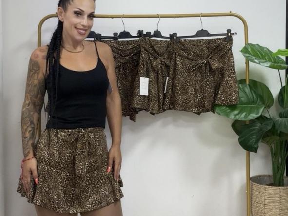 Falda pantalón leopardo 