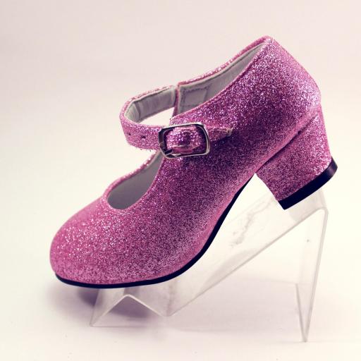 Zapatos con purpurina color rosa claro