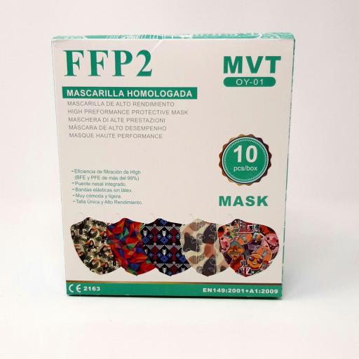 Caja de  mascarillas FFP2 estampadas