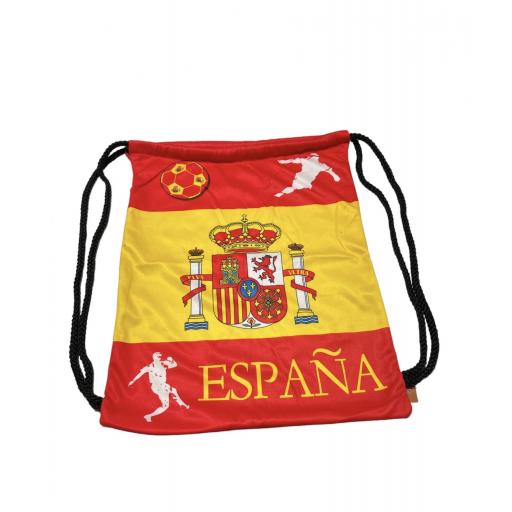 Mochila de tela y cordón con escudo de España