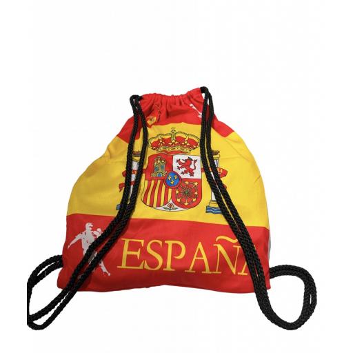 Mochila de tela y cordón con escudo de España [2]