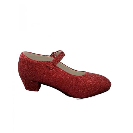 Zapatos con purpurina color rojo [3]