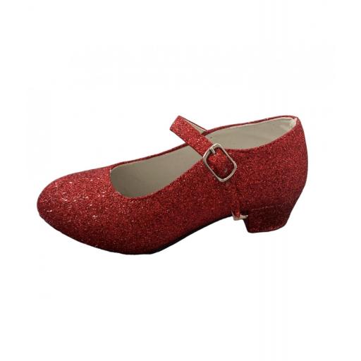 Zapatos con purpurina color rojo [1]