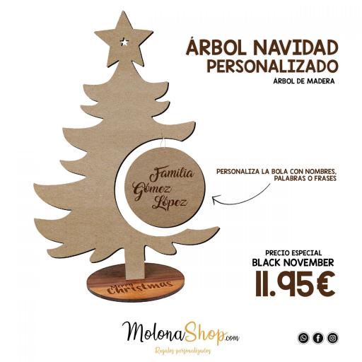 Árbol de Navidad de Madera Perosonalizado