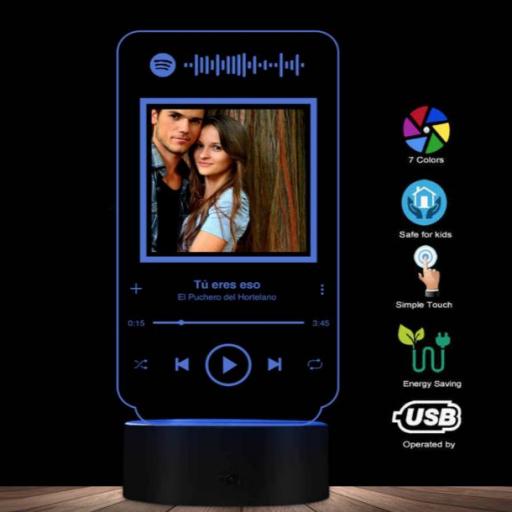 Lampara Código Spotify BASE MADERA [0]