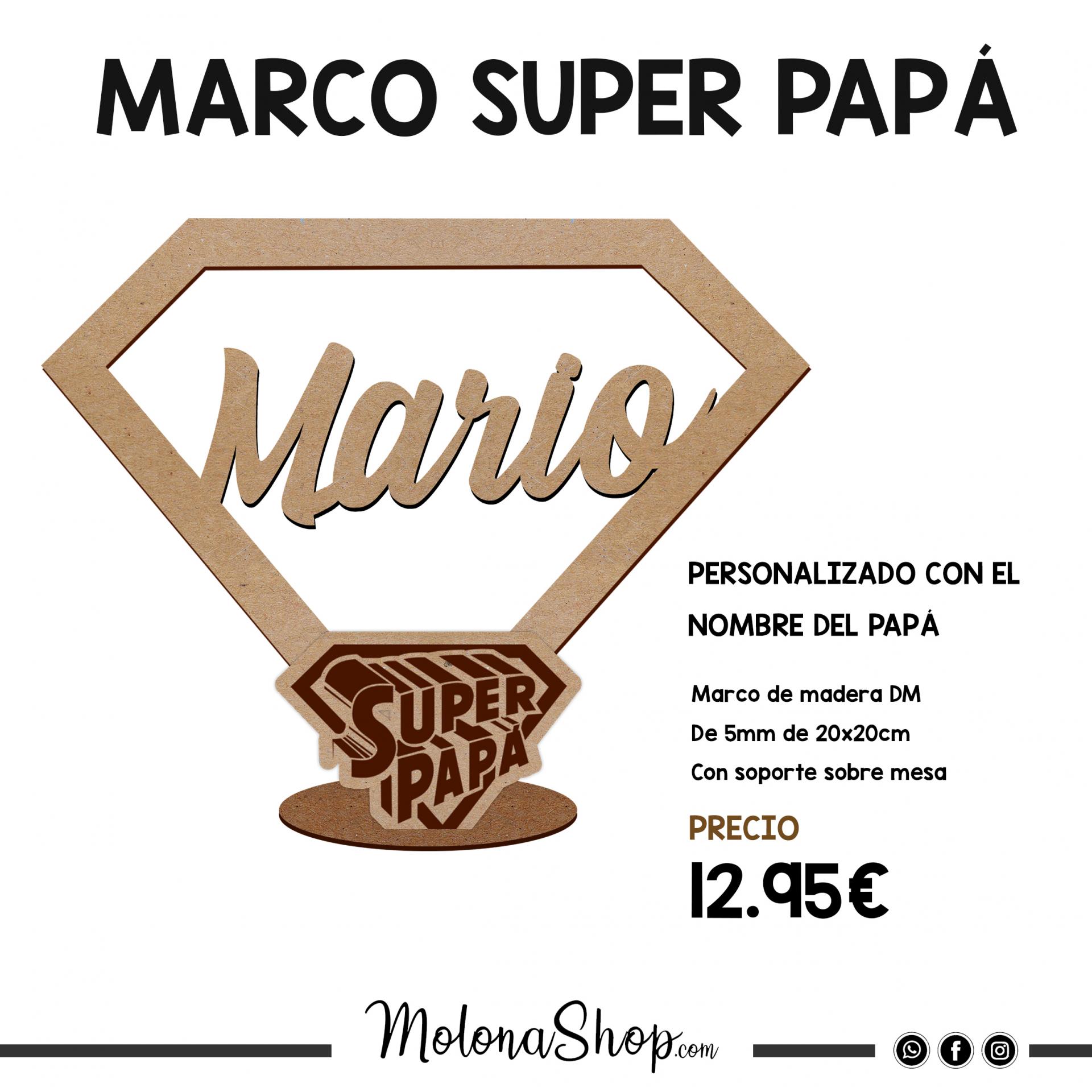Marco Super Papá con Nombre