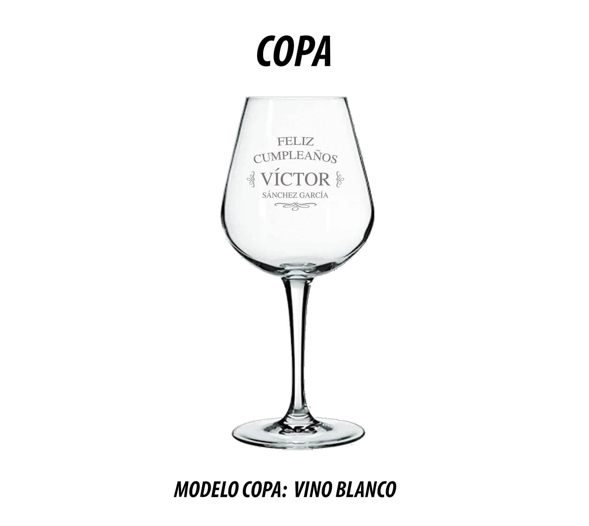 Copa Grabada Vino Blanco