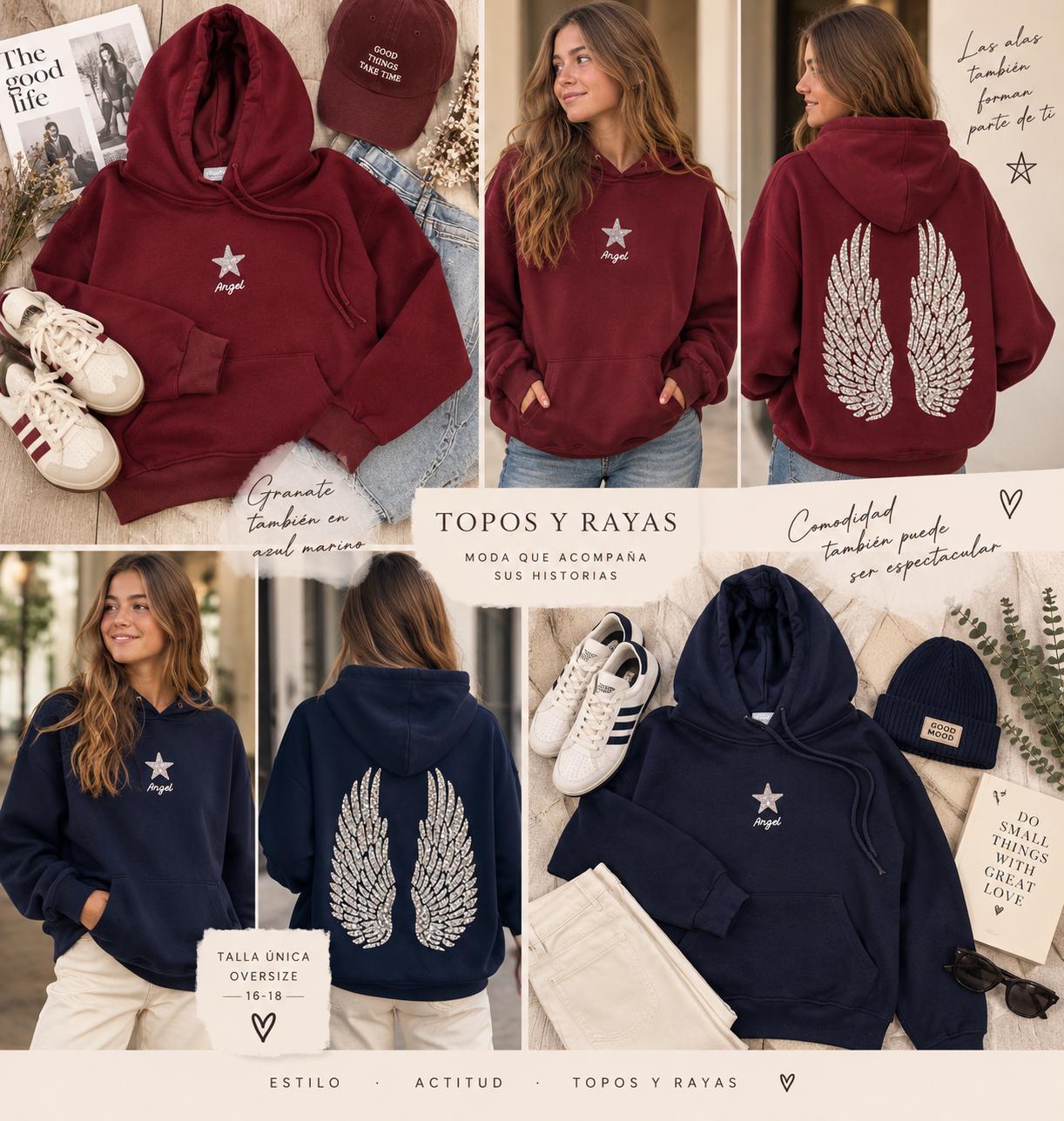 Sudadera alas y estrellas